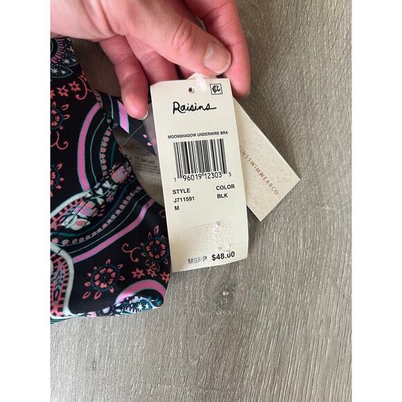 Raisins Juniors' Convertible-Strap Bikini Top in “Moonshadow”, size M, NWT - Picture 7 of 8